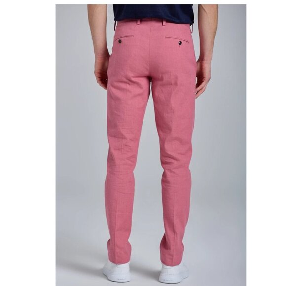 Gant | Stretch Linen Suit Pants In Blush Pink - Picture 2 of 11